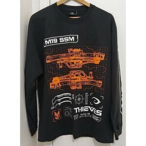 100 thieves mens large longsleeve graphic print m19 ssm tshirt black orange